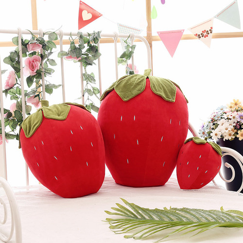 Creative strawberry plush toy soft down cotton cushion children's pillow fruit plush doll toy for girls