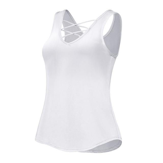 Spring and Summer New Front Chest Cross Ribbon vest for leisure fresh and wearing yoga clothes