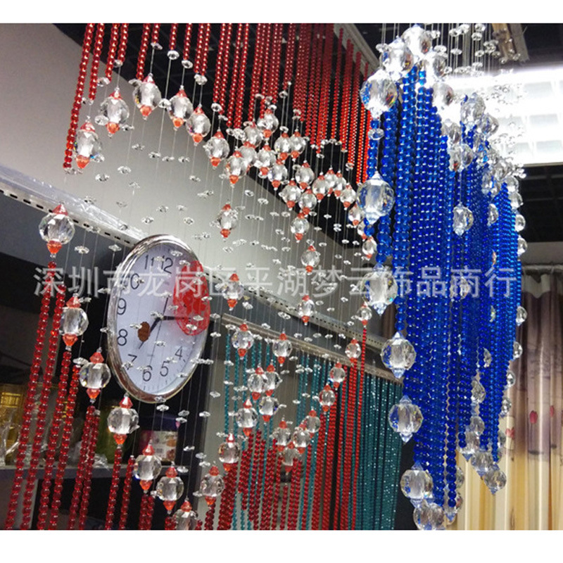 Shenzhen bead curtain processing Mengyun jewelry DIY loose beads shopping mall home square glass door bathroom partition