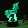 Cross -border crack unicorn 3D light night light LED acrylic colorful touch remote control unicorn gift