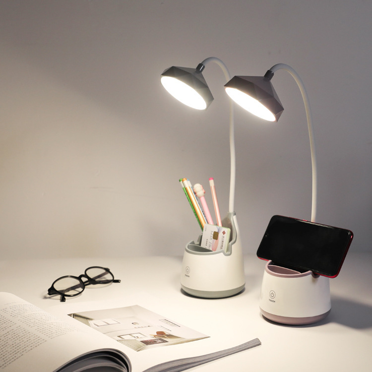 一件代发LED触控笔筒台灯创意usb折叠卧室灯支架充电学习书灯