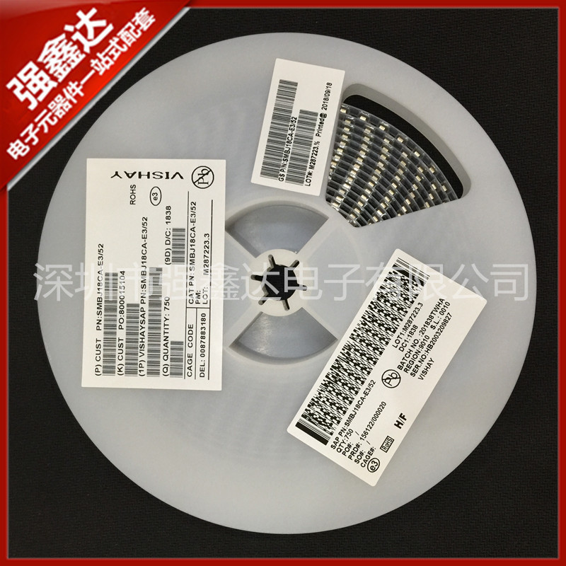 全新原装 SMBJ18CA-E3/52 丝印BT 双向 SMB瞬态二极管