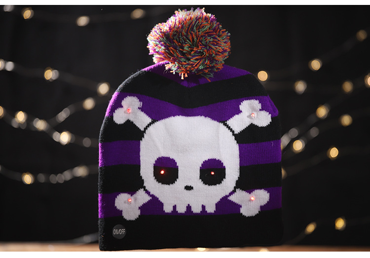 Wholesale New Luminous Skull Ghost Knitted Hat Nihaojewelry display picture 8