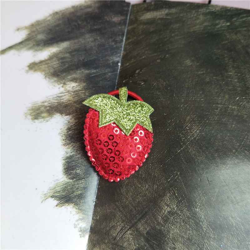 Daily Occasion Plastic Material Cute Fruit Strawberry Plastic Cloth Hair Clip Hair Tie
