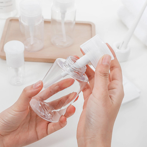 petg pressure take bottle transparent makeup remover water bottle toner bottling 100ml plastic bottle travel cosmetic bottle