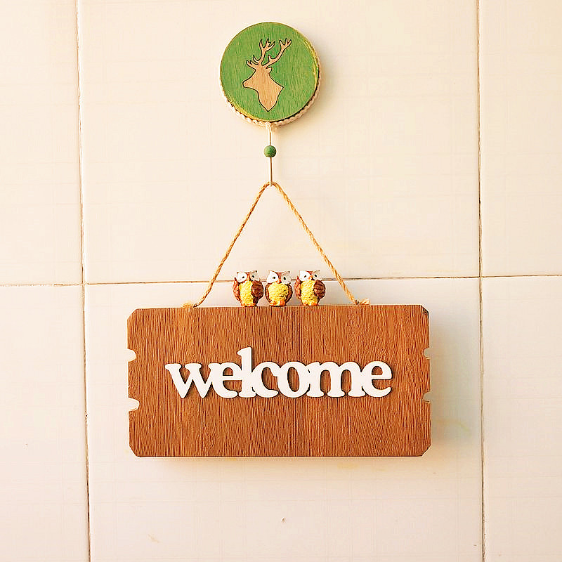 European-style Mori-style Listing Creative Home Wooden Home Decorative Doorplate Welcome Brand Distinctive Wall Decorations