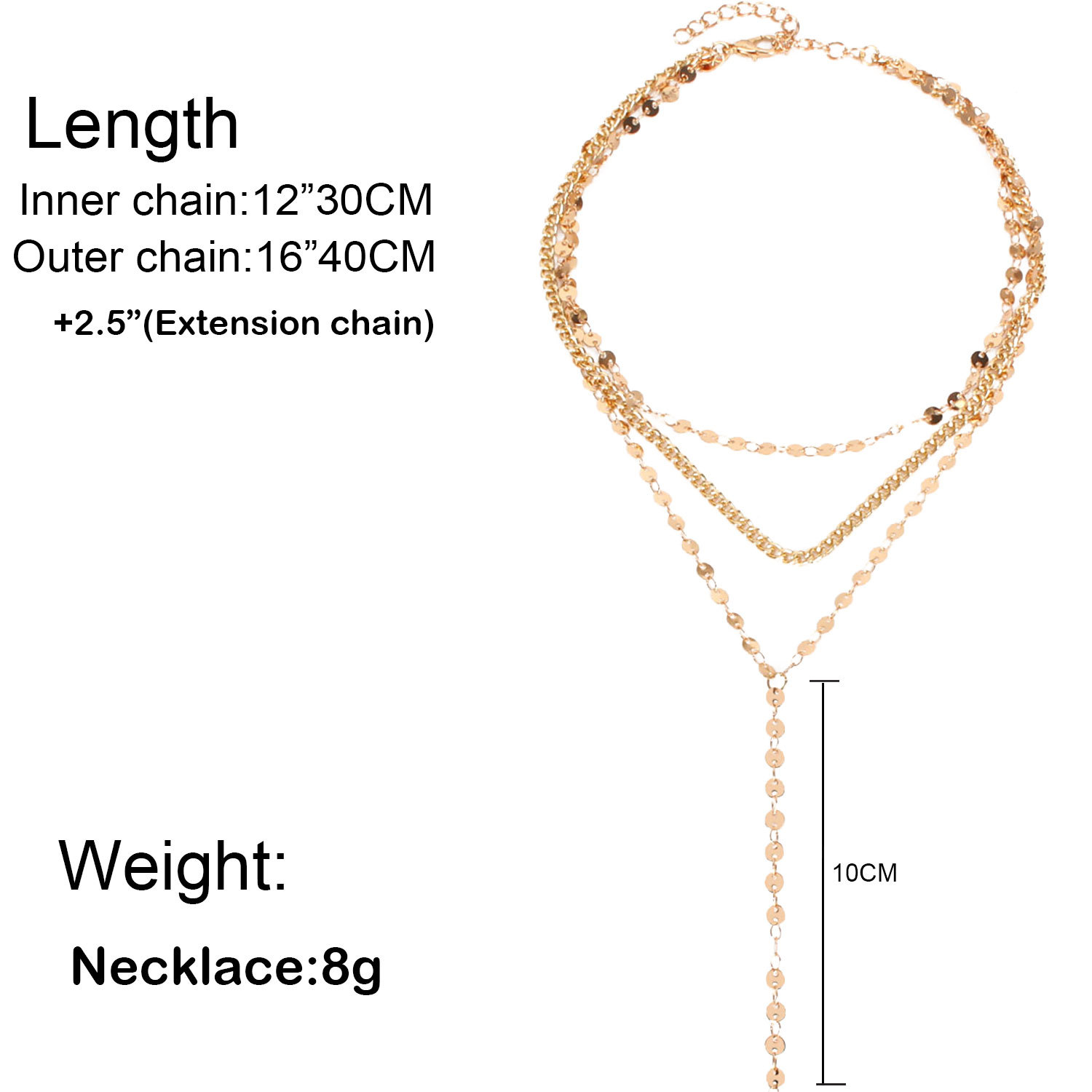 Europäische Und Amerikanische Grenz Überschreitende Accessoires Mode Pailletten Personal Isierte Halskette Weiblich Necklace 12740 display picture 1