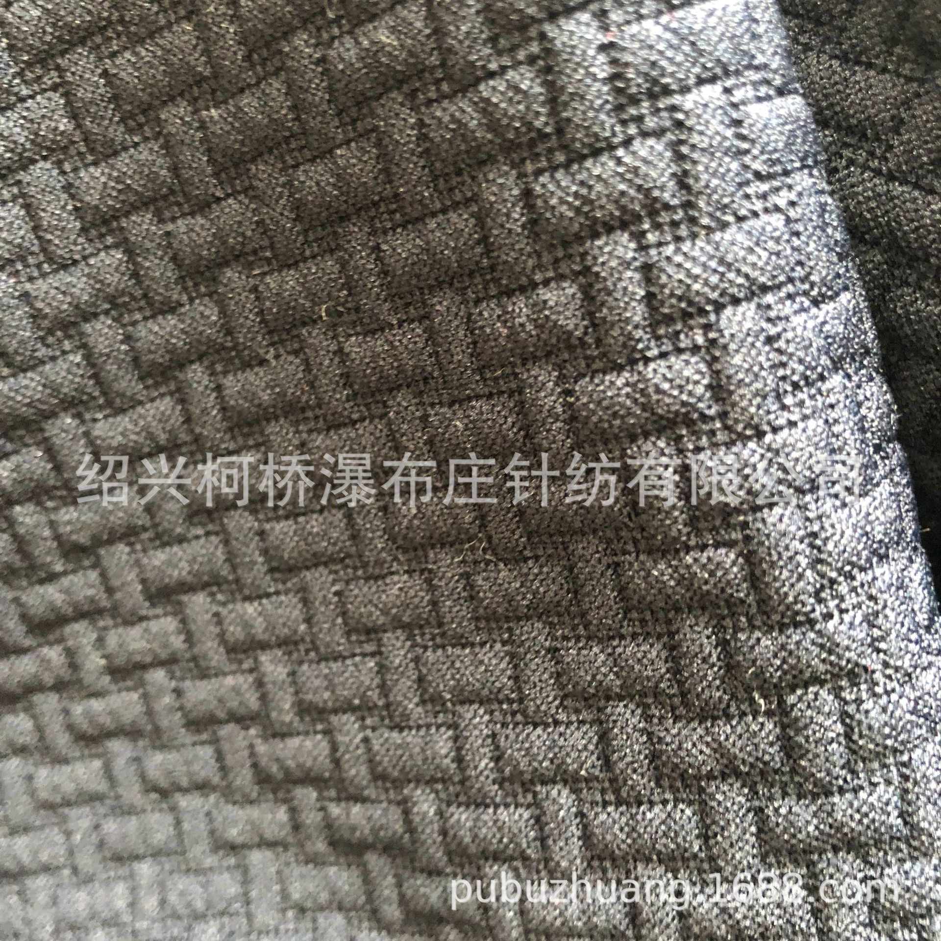 厂家直销针织95%涤纶5%氨纶提花斜纹格子面料