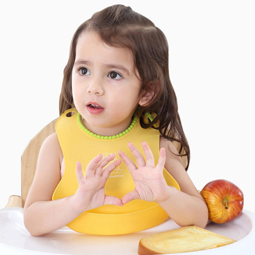 Large baby eating bibs imitation silicone children's rice pockets small children's bibs waterproof rice pockets baby saliva towel