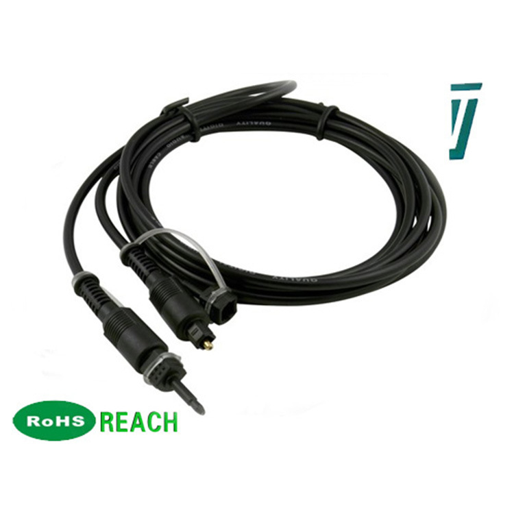 TJ1012  1米 4.0mm线径3.5mini jack to 3.5mini 头光纤跳线