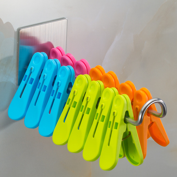 免打孔壁挂304不锈钢衣架收纳神器夹子衣架收纳架