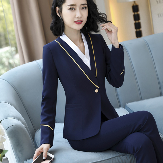 High Speed Railway Long Sleeve Professional Skirt Formal Suit 