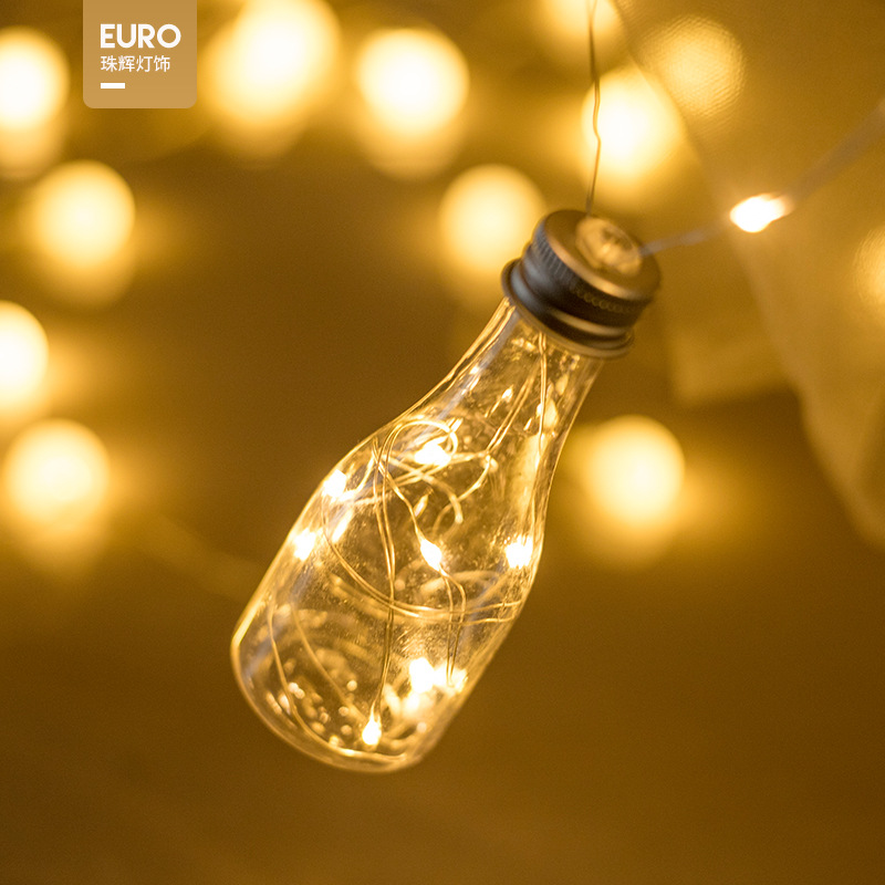 LED bottle copper line light string hotel decorative LED creative luminous bottle light home decoration copper thread lamp wholesale 2
