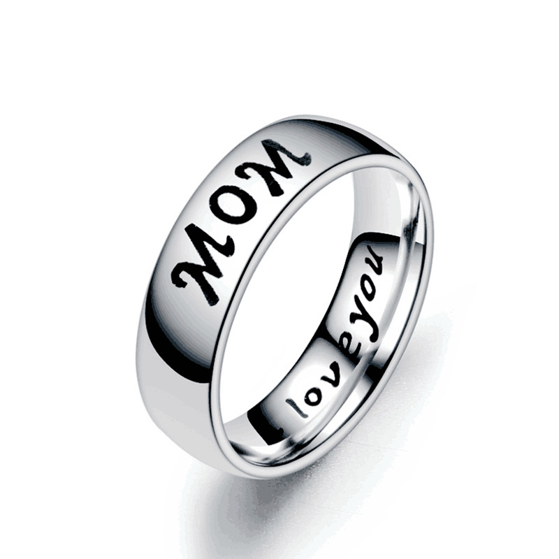 Venta Al Por Mayor, Letras De Miembros De La Familia, Anillo De Acero Inoxidable Nihaojewelry display picture 4