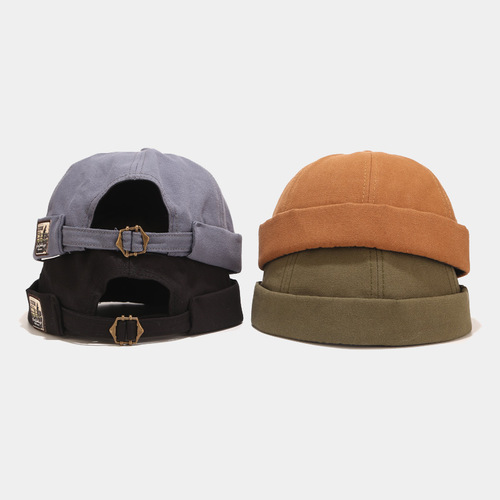 Hat women's trendy spring new style retro brimless melon hat Korean version versatile landlord hat men's street hip-hop yuppie hat