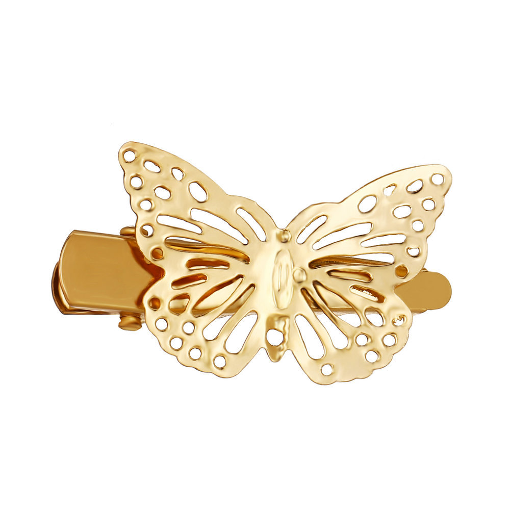 Moda Retro Hueco Oro Mariposa Horquilla Creativo Simple Lateral Clip Hembra display picture 2