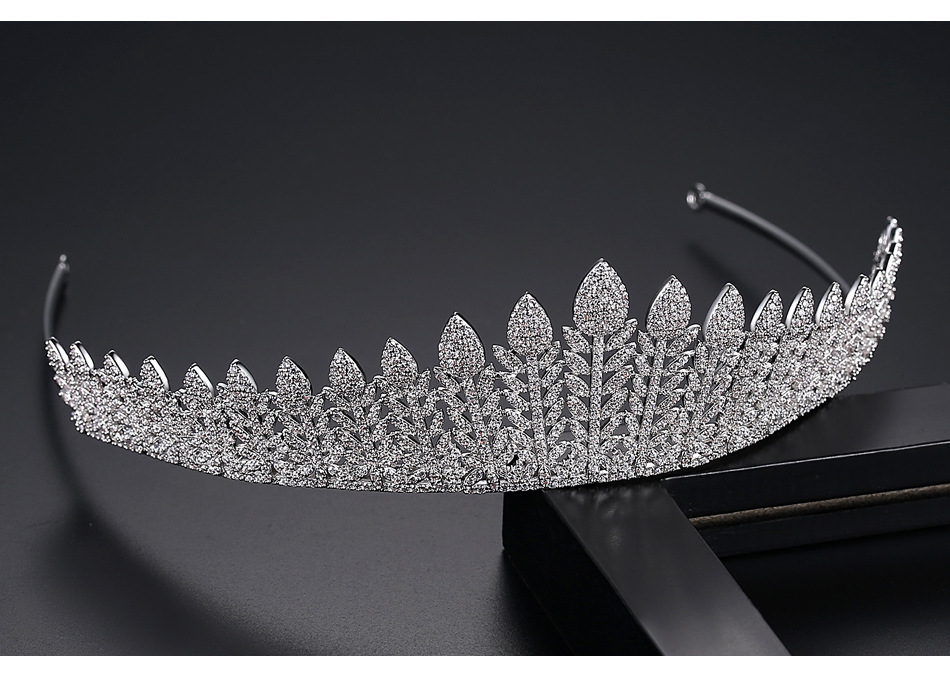 Jinse Huasheng Bandeau Européen Et Américain De Mode Mariée Couronne Cheveux Fermoir Pave Branche Forme Banquet Cheveux Accessoires En Gros Cadeau display picture 2