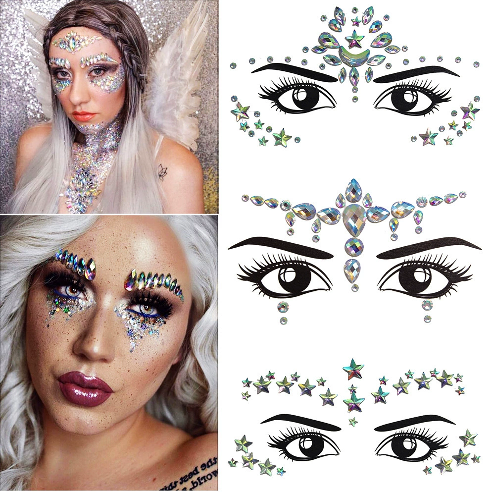 Electronic syllable face sticker, eyebrows, face, face, face diamond diamond attach to the face decoration
