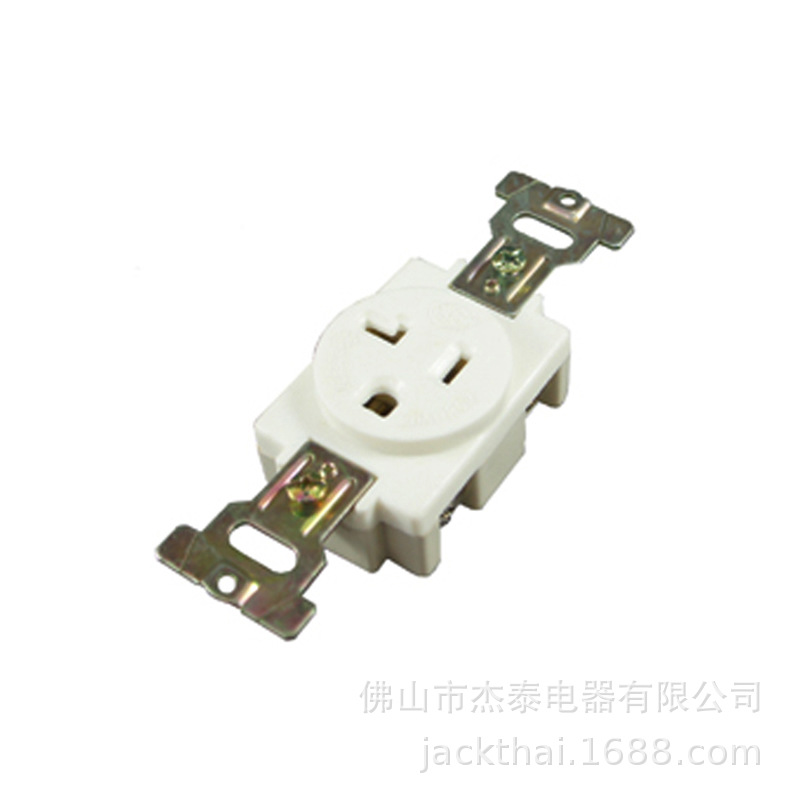 LK3026F美規單聯插座 5-20R暗裝插座 帶耳朵固定機櫃插座20A125V