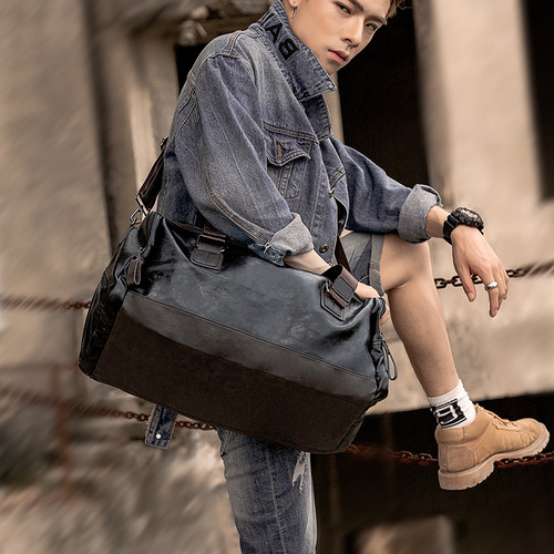 Manufacturer 23 new models men's bags fitness bags shoulder crossbody bag men's handbag trendy PU leather large capacity travel bag