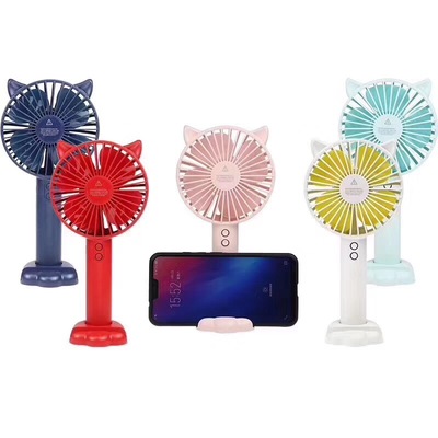 new pattern USB hold Mini Fan hold charge Cartoon Small fan Luminous Lights Small fan Mobile support
