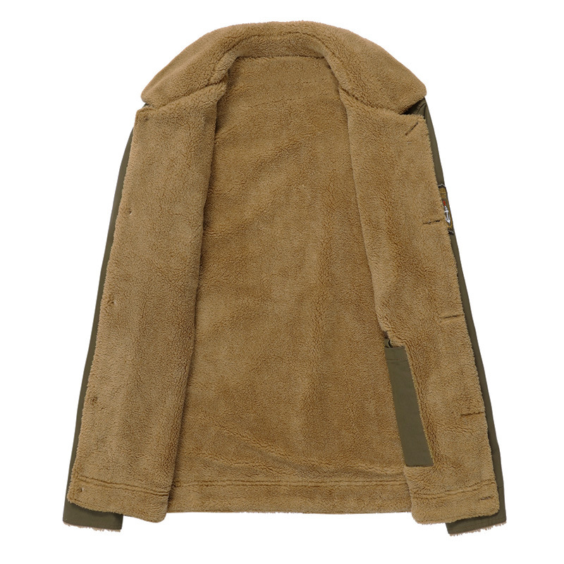 2019 Nuevos hombres de invierno forro de lana de algodón caliente acolchado abrigo de lana de mediana edad solapa chaqueta AliExpress venta al por mayor