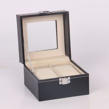 现货仿皮2位手表包装盒手表收纳盒手表佛珠手串收纳展示盒