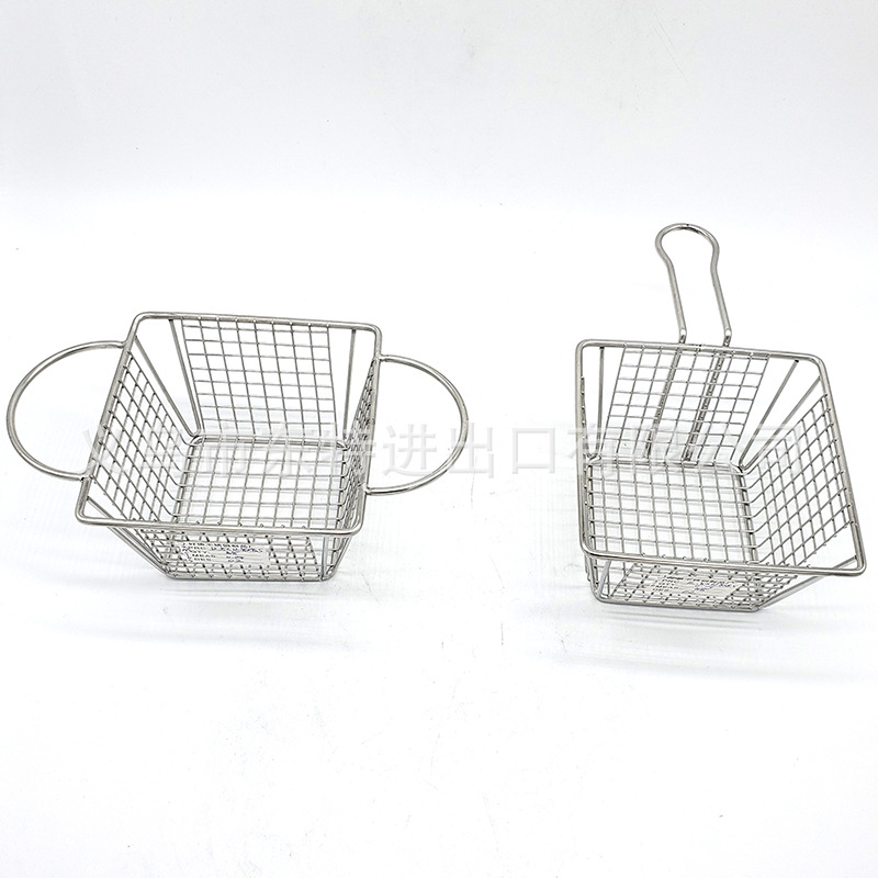 Factory direct sales of stainless steel frying baskets and sieves, French fries frying baskets, deep-frying baskets, filters and sieves, snack and pastry baskets and frames detail image 20