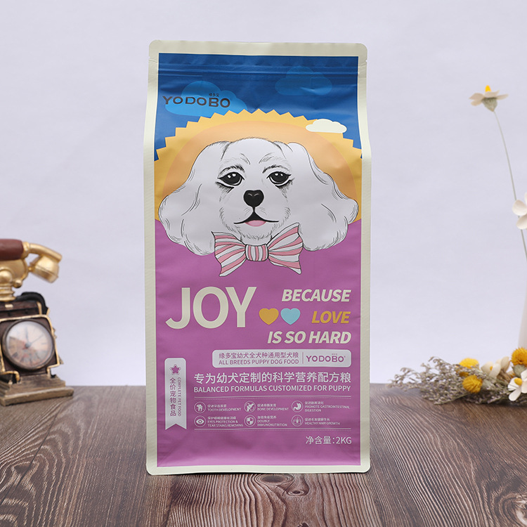 彩色八边封猫粮狗粮袋定做塑料自立自封袋定制通用食品包装袋批发