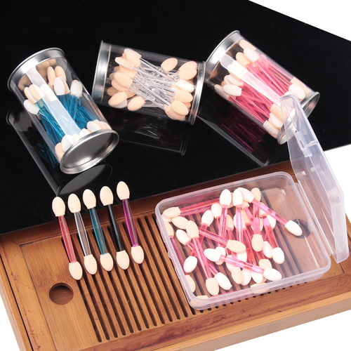 Bulk 6.5cm Double-Ended Eyeshadow Brush Latex Foam Eyeshadow Stick Eye Makeup Brush Disposable Eyeshadow Brush