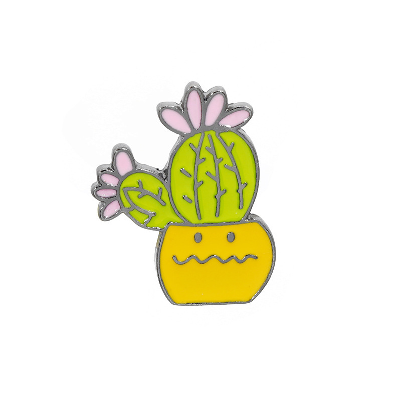 Style De Bande Dessinée Cactus Fleur Alliage Émail Femmes Broches display picture 8