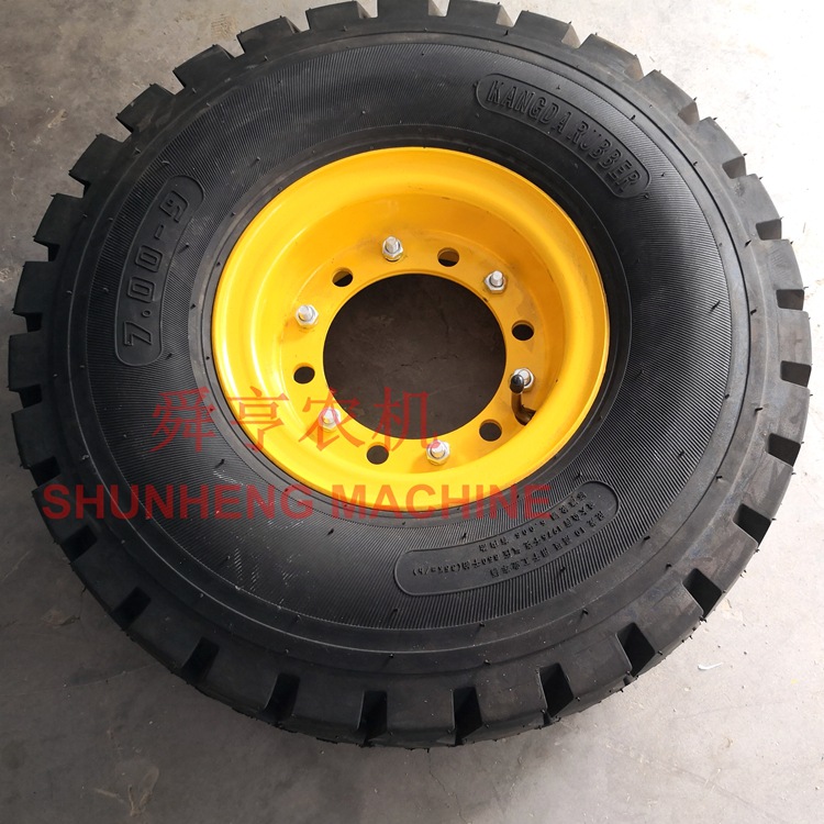 700-9叉车充气轮胎 四轮平板拖车 轮胎钢圈 弓子 车桥 转盘 牵引