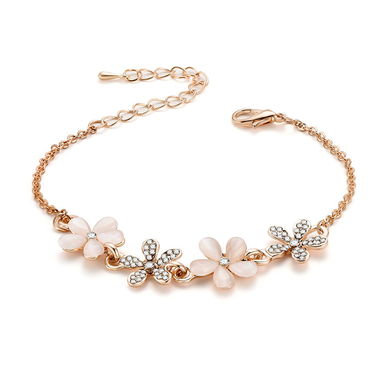 Flower Opal Alloy Bracelet