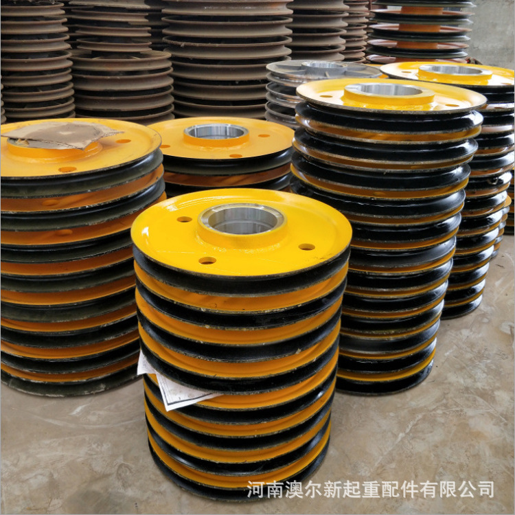 厂家供应 天车铸钢轧制滑轮组 行车吊钩轮片 抓斗滑轮 非标滑轮