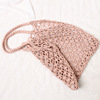 INS women's bag summer hollow grid woven woven buns straw bag holiday handmade cotton rope net pocket beach bag