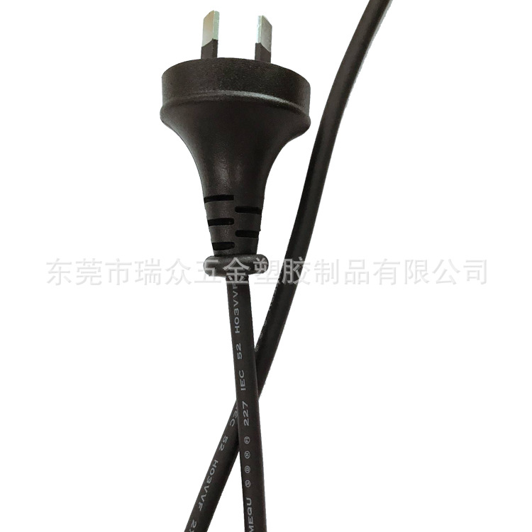 saa插头橡胶电源线澳规二插，澳洲二芯八字尾认证插头电源线