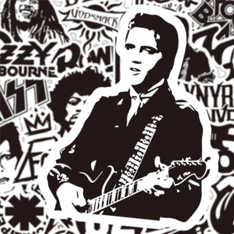 BLACK AND WHITE ROCK BAND STIC