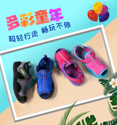 工厂直批19夏季新款儿童凉鞋韩版潮宝宝中大童学生男孩沙滩童鞋|ms