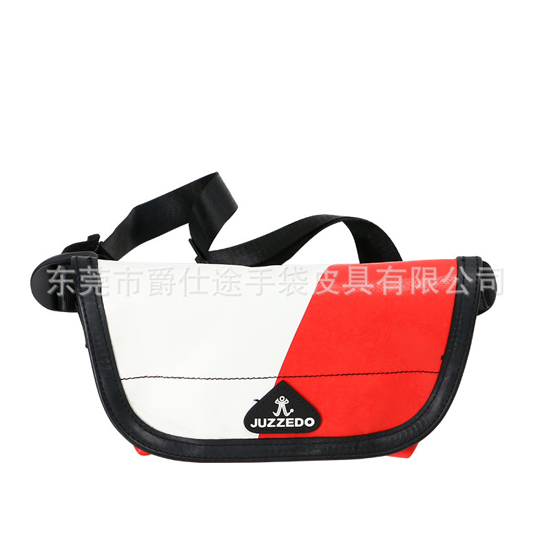 Designer original truck tarpaulin waist bag red tent material crossbody bag European and American style truck tarpaulin bag