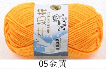 Пряжа Milk Cotton — моток 5-слойная средней крупности, 50 г, доступно 91 цвета
