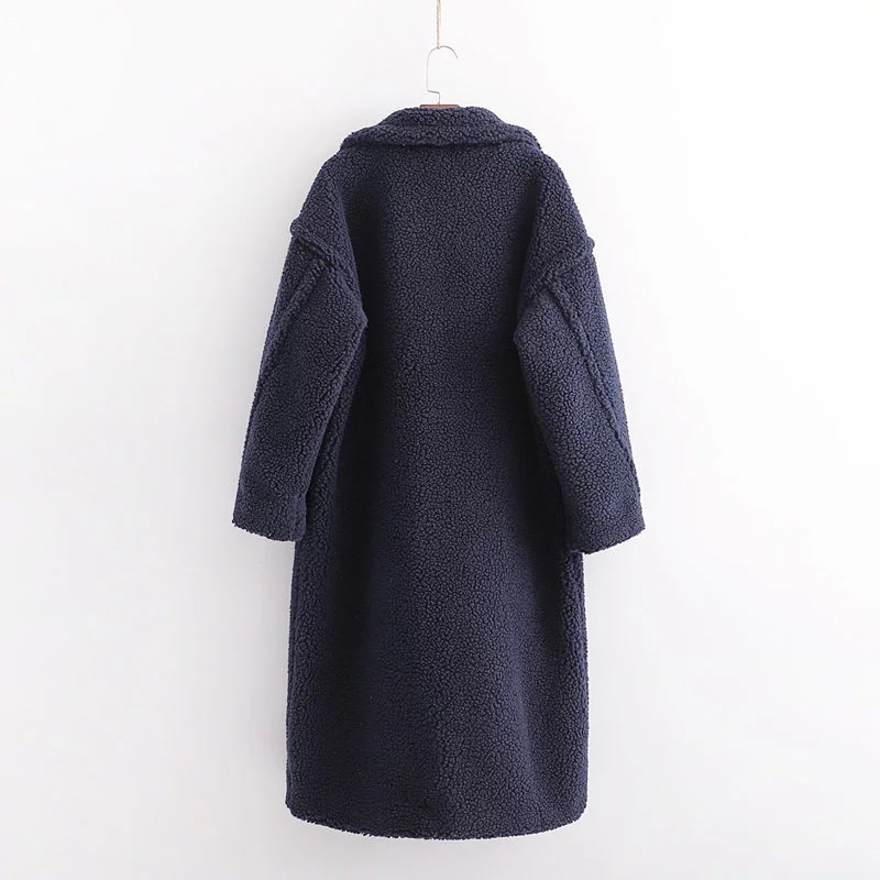 abrigo acolchado de algodón de lana de cordero suelto grueso de invierno NSAC13953