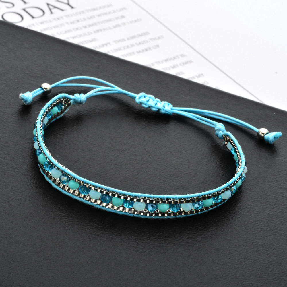 1 Piece Vacation Color Block Artificial Crystal Alloy Rope Unisex Bracelets display picture 2