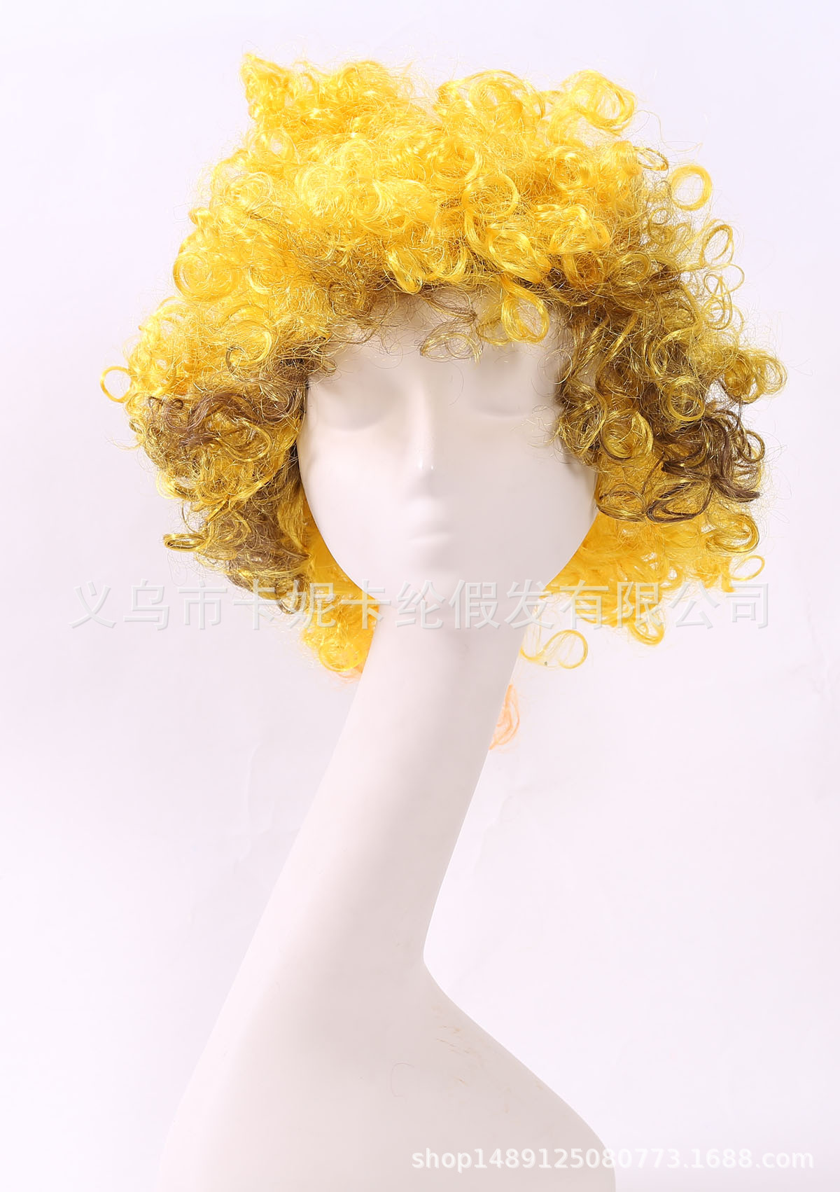 Nuevo amarillo rojo fan cabello de moda europea y americana rizos