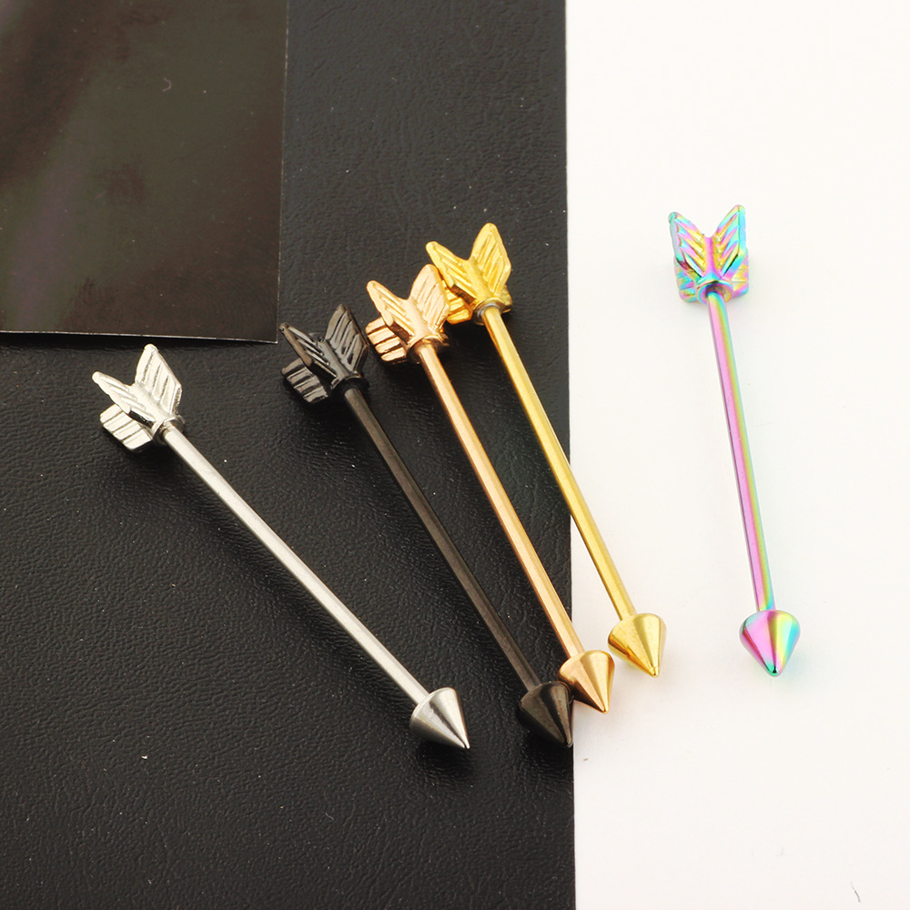 Pointed titanium steel lip stud product view