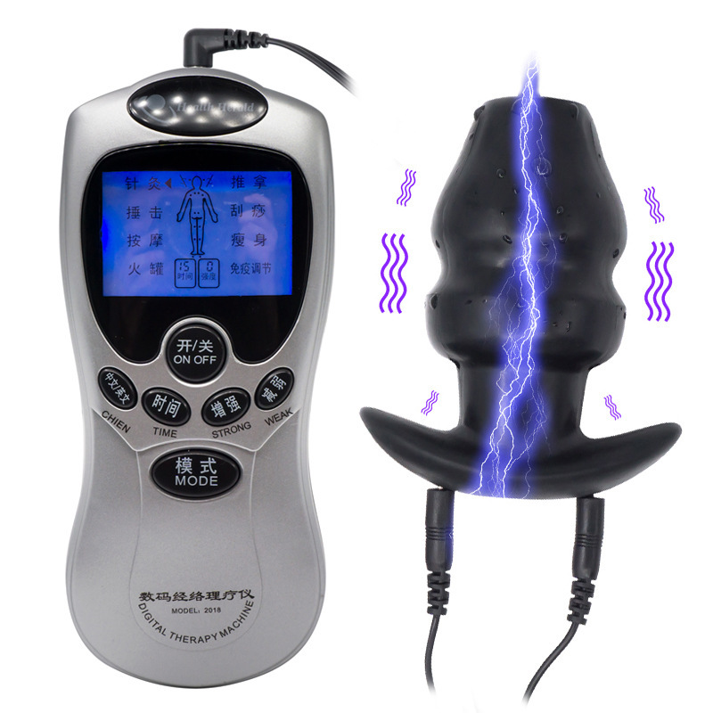 Electric shock silicone anal plug out to wear back court pull beads spy enema tool adult supplies factory direct sales Electric shock silicone anal plug out to wear back court pull beads spy enema tool adult supplies factory direct sales