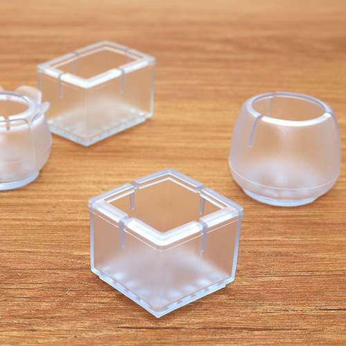 Factory wholesale non-slip chair foot covers thickened silent transparent rubber foot pads multi-size solid wood floor protective pads