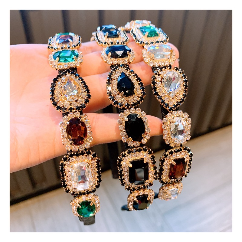 Coréen Style De Substitution Shopping Classique Style L'industrie Lourde Mer Histoire Baroque Style Gem Coloré Cristaux Bandeau Ornement display picture 26