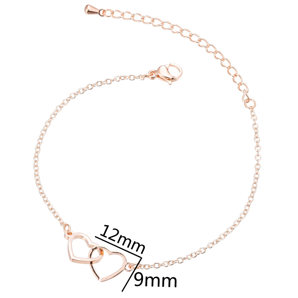 Heart Shape Pattern Women'S Gender PVD Coated Real Gold Plated Heart Shape Titanium Steel Fashion Waterproof Non Tarnish 201 Stainless Steel Bracelets