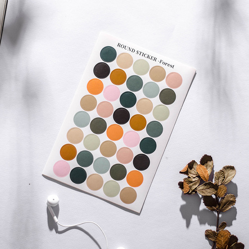 ins style polka dot stickers forest color salt color sealing stickers hand account peripheral card stickers photo stickers