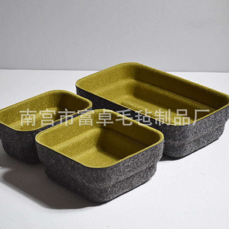 一体收纳盒 一体成型毛毡收纳盒化妆首饰桌面收纳盒收纳felt case